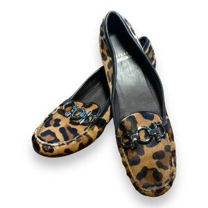 Stuart Weitzman Leopard Pony Hair Jewel Embellished Loafers | Size 11 $370
